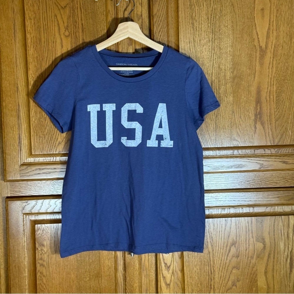 Grayson Threads Women’s Large Blue USA‎ Tee